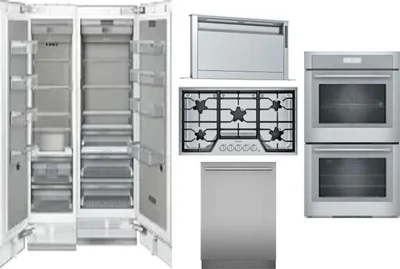 6 Piece Package Includes Refrigerator, Freezer, Cooktop, Wall Oven, Hood And Dishwasher