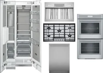 6 Piece Package Includes Refrigerator, Freezer, Cooktop, Wall Oven, Hood And Dishwasher