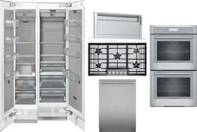 6 Piece Package Includes Refrigerator, Freezer, Cooktop, Wall Oven, Hood And Dishwasher