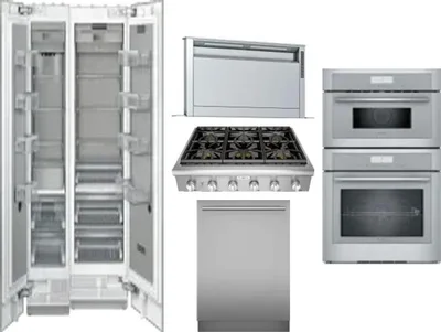 6 Piece Package Includes Refrigerator, Freezer, Cooktop, Wall Oven, Hood And Dishwasher