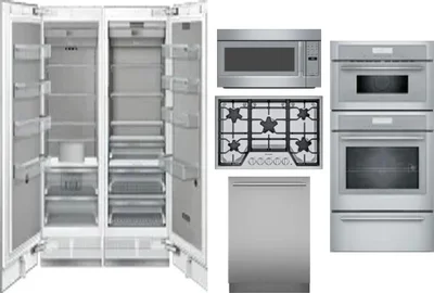 6 Piece Package Includes Refrigerator, Freezer, Cooktop, Wall Oven, Microwave And Dishwasher