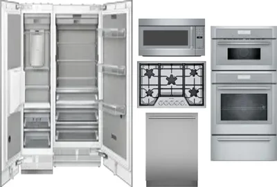 6 Piece Package Includes Refrigerator, Freezer, Cooktop, Wall Oven, Microwave And Dishwasher
