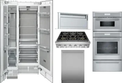 6 Piece Package Includes Refrigerator, Freezer, Cooktop, Wall Oven, Hood And Dishwasher