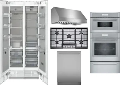 6 Piece Package Includes Refrigerator, Freezer, Cooktop, Wall Oven, Hood And Dishwasher