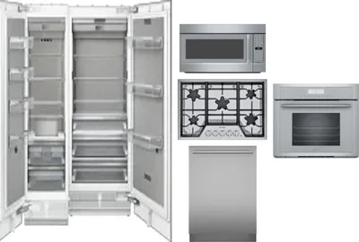 6 Piece Package Includes Refrigerator, Freezer, Cooktop, Wall Oven, Microwave And Dishwasher