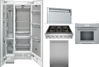 6 Piece Package Includes Refrigerator, Freezer, Cooktop, Wall Oven, Hood And Dishwasher