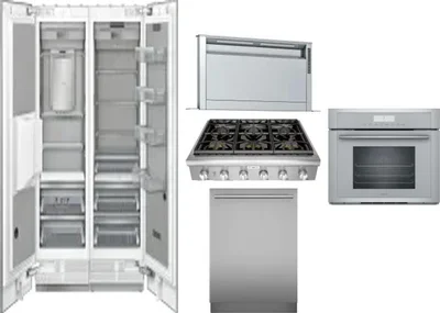 6 Piece Package Includes Refrigerator, Freezer, Cooktop, Wall Oven, Hood And Dishwasher