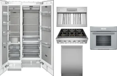 6 Piece Package Includes Refrigerator, Freezer, Cooktop, Wall Oven, Hood And Dishwasher