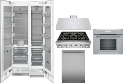 6 Piece Package Includes Refrigerator, Freezer, Cooktop, Wall Oven, Hood And Dishwasher