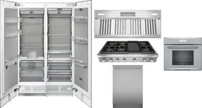 6 Piece Package Includes Refrigerator, Freezer, Cooktop, Wall Oven, Hood And Dishwasher