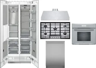 6 Piece Package Includes Refrigerator, Freezer, Cooktop, Wall Oven, Hood And Dishwasher