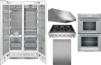 6 Piece Package Includes Refrigerator, Freezer, Cooktop, Wall Oven, Hood And Dishwasher