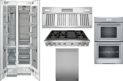 6 Piece Package Includes Refrigerator, Freezer, Cooktop, Wall Oven, Hood And Dishwasher