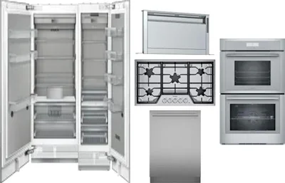 6 Piece Package Includes Refrigerator, Freezer, Cooktop, Wall Oven, Hood And Dishwasher