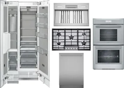 6 Piece Package Includes Refrigerator, Freezer, Cooktop, Wall Oven, Hood And Dishwasher
