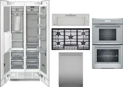 6 Piece Package Includes Refrigerator, Freezer, Cooktop, Wall Oven, Hood And Dishwasher