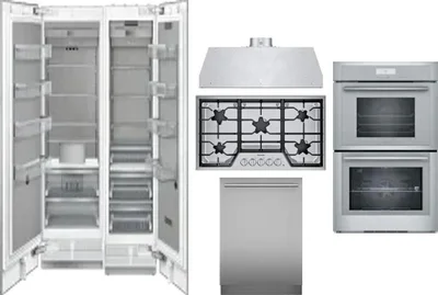 6 Piece Package Includes Refrigerator, Freezer, Cooktop, Wall Oven, Hood And Dishwasher
