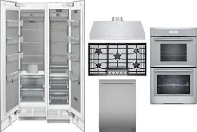 6 Piece Package Includes Refrigerator, Freezer, Cooktop, Wall Oven, Hood And Dishwasher