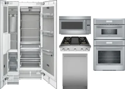 6 Piece Package Includes Refrigerator, Freezer, Cooktop, Wall Oven, Microwave And Dishwasher
