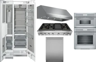 6 Piece Package Includes Refrigerator, Freezer, Cooktop, Wall Oven, Hood And Dishwasher
