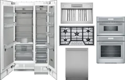 6 Piece Package Includes Refrigerator, Freezer, Cooktop, Wall Oven, Hood And Dishwasher