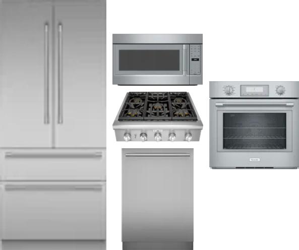 5 Piece Package Includes Refrigerator, Cooktop, Wall Oven, Microwave And Dishwasher