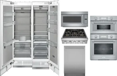 6 Piece Package Includes Refrigerator, Freezer, Cooktop, Wall Oven, Microwave And Dishwasher
