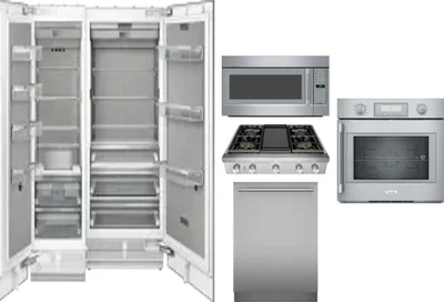 6 Piece Package Includes Refrigerator, Freezer, Cooktop, Wall Oven, Microwave And Dishwasher