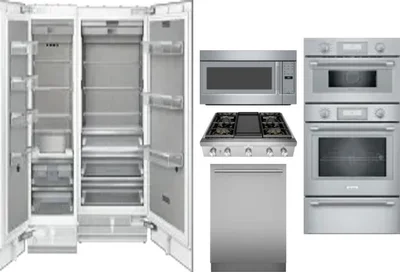 6 Piece Package Includes Refrigerator, Freezer, Cooktop, Wall Oven, Microwave And Dishwasher