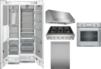 6 Piece Package Includes Refrigerator, Freezer, Cooktop, Wall Oven, Hood And Dishwasher