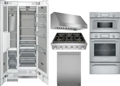 6 Piece Package Includes Refrigerator, Freezer, Cooktop, Wall Oven, Hood And Dishwasher