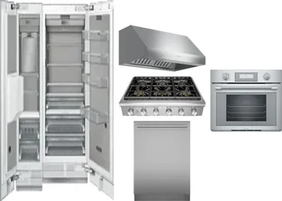 6 Piece Package Includes Refrigerator, Freezer, Cooktop, Wall Oven, Hood And Dishwasher