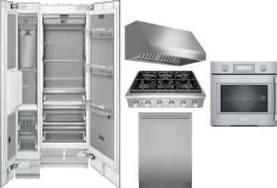 6 Piece Package Includes Refrigerator, Freezer, Cooktop, Wall Oven, Hood And Dishwasher