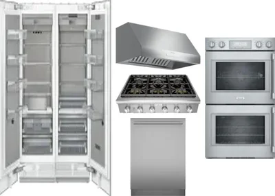 6 Piece Package Includes Refrigerator, Freezer, Cooktop, Wall Oven, Hood And Dishwasher