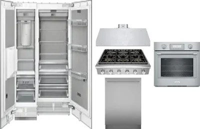 6 Piece Package Includes Refrigerator, Freezer, Cooktop, Wall Oven, Hood And Dishwasher