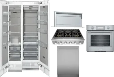 6 Piece Package Includes Refrigerator, Freezer, Cooktop, Wall Oven, Hood And Dishwasher