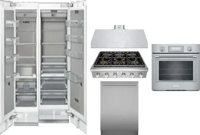 6 Piece Package Includes Refrigerator, Freezer, Cooktop, Wall Oven, Hood And Dishwasher