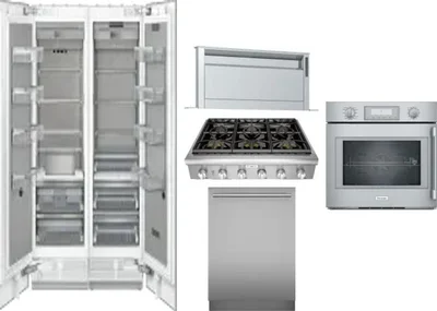 6 Piece Package Includes Refrigerator, Freezer, Cooktop, Wall Oven, Hood And Dishwasher