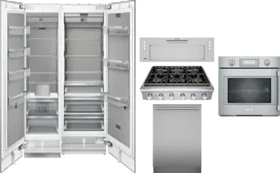 6 Piece Package Includes Refrigerator, Freezer, Cooktop, Wall Oven, Hood And Dishwasher