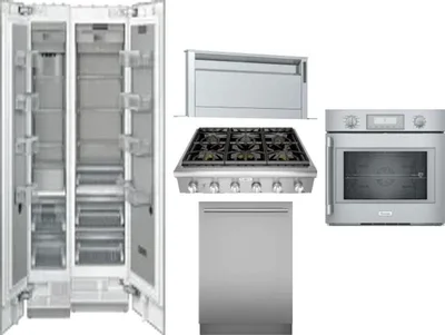6 Piece Package Includes Refrigerator, Freezer, Cooktop, Wall Oven, Hood And Dishwasher