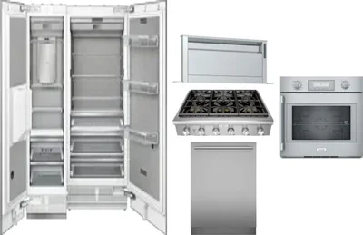 6 Piece Package Includes Refrigerator, Freezer, Cooktop, Wall Oven, Hood And Dishwasher