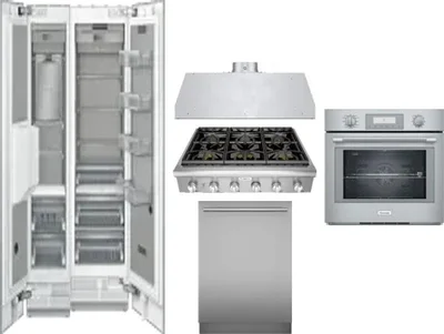 6 Piece Package Includes Refrigerator, Freezer, Cooktop, Wall Oven, Hood And Dishwasher