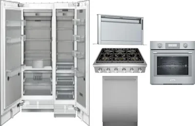 6 Piece Package Includes Refrigerator, Freezer, Cooktop, Wall Oven, Hood And Dishwasher