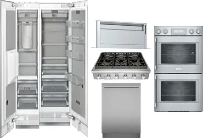 6 Piece Package Includes Refrigerator, Freezer, Cooktop, Wall Oven, Hood And Dishwasher