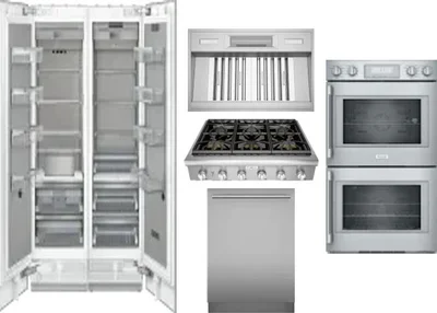 6 Piece Package Includes Refrigerator, Freezer, Cooktop, Wall Oven, Hood And Dishwasher