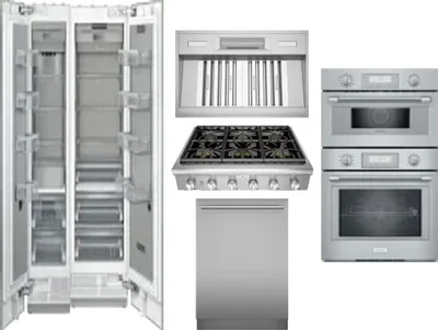 6 Piece Package Includes Refrigerator, Freezer, Cooktop, Wall Oven, Hood And Dishwasher