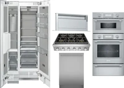 6 Piece Package Includes Refrigerator, Freezer, Cooktop, Wall Oven, Hood And Dishwasher