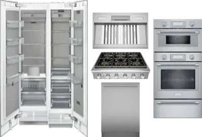6 Piece Package Includes Refrigerator, Freezer, Cooktop, Wall Oven, Hood And Dishwasher