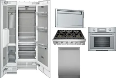 6 Piece Package Includes Refrigerator, Freezer, Cooktop, Wall Oven, Hood And Dishwasher