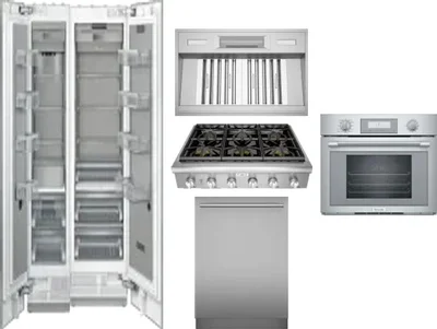 6 Piece Package Includes Refrigerator, Freezer, Cooktop, Wall Oven, Hood And Dishwasher